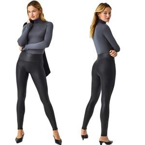 Spanx Faux Leather Black Leggings